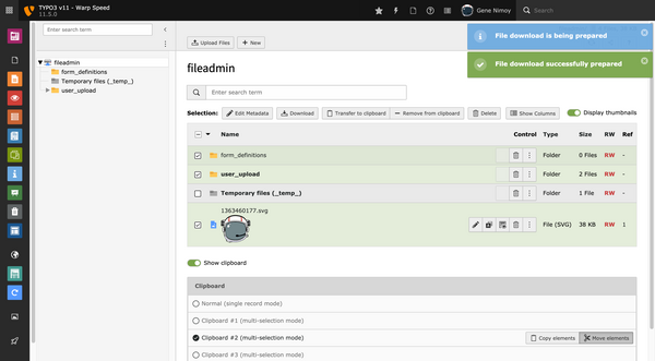 TYPO3 Version 11 Filelist Download | digit.ly gmbh
